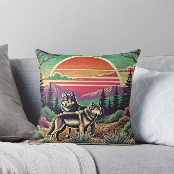 Item preview, Retro Style Mountain Wolves designed and sold by alw951.