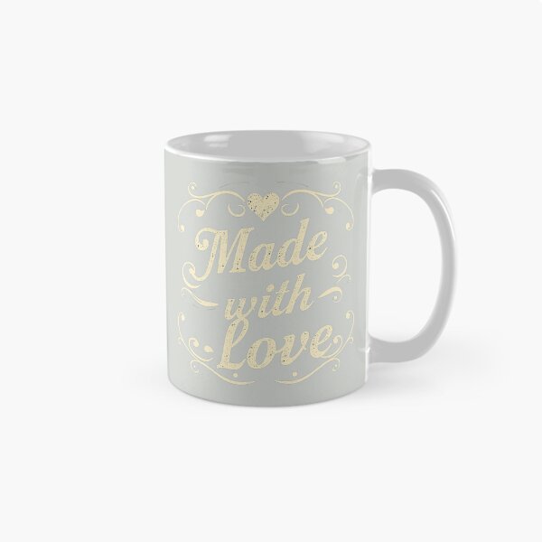 Item preview, Made with Love: Minimalist Retro Style Design with Heart in Gold, Favored with Light Emerald Background for T-shirt, Sweatshirt and Others designed and sold by MUGpro.