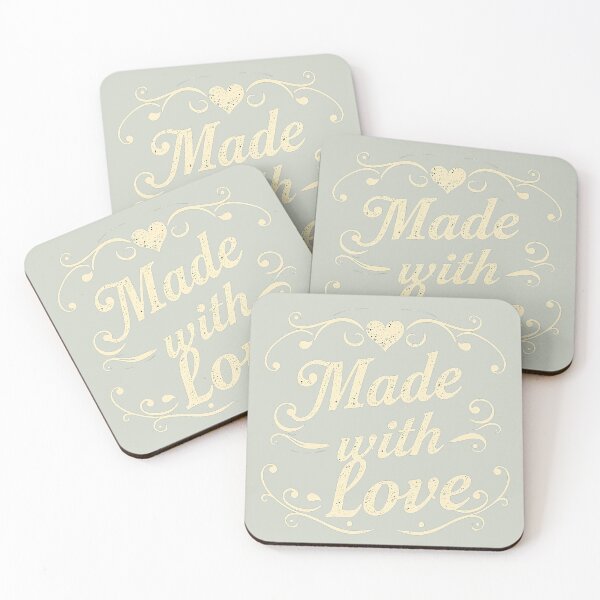 Item preview, Made with Love: Minimalist Retro Style Design with Heart in Gold, Favored with Light Emerald Background for T-shirt, Sweatshirt and Others designed and sold by MUGpro.