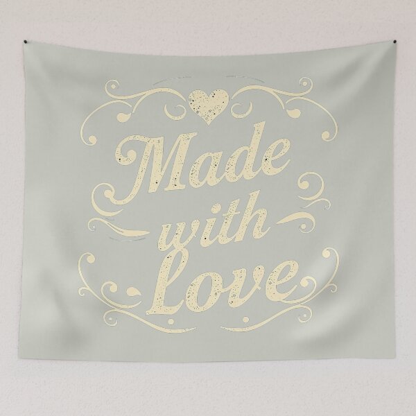 Item preview, Made with Love: Minimalist Retro Style Design with Heart in Gold, Favored with Light Emerald Background for T-shirt, Sweatshirt and Others designed and sold by MUGpro.