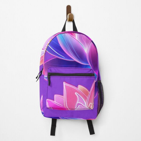 Item preview, Neon Lotus Flower Sticker – Vibrant Glow in Pink, Purple, and Blue designed and sold by Kawaii Planet Studio.