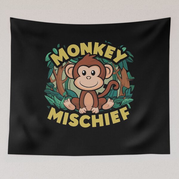 Item preview, Mischievous Monkey Humor Tropical Jungle Graphic designed and sold by LiquidPrintsArtIL.