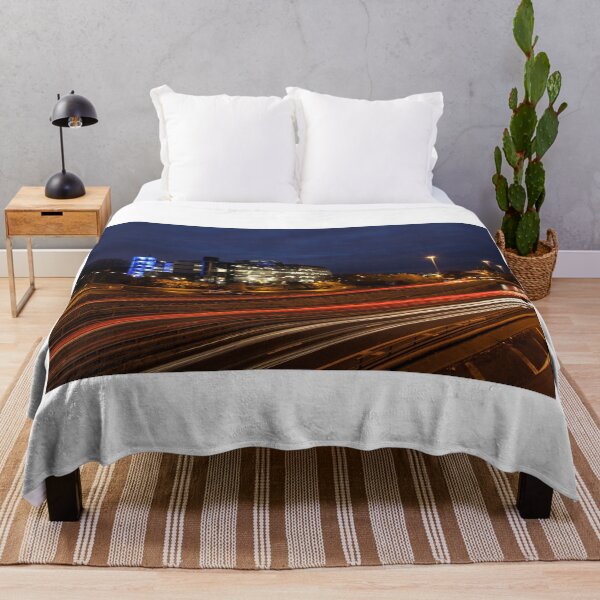 Item preview, Nighttime Cityscape At Newcastle with Light Trails designed and sold by David Patterson.