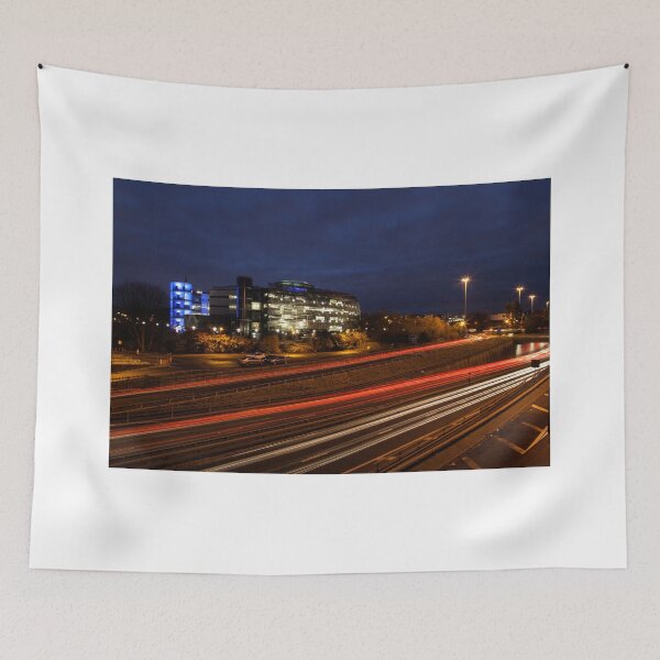 Item preview, Nighttime Cityscape At Newcastle with Light Trails designed and sold by David Patterson.
