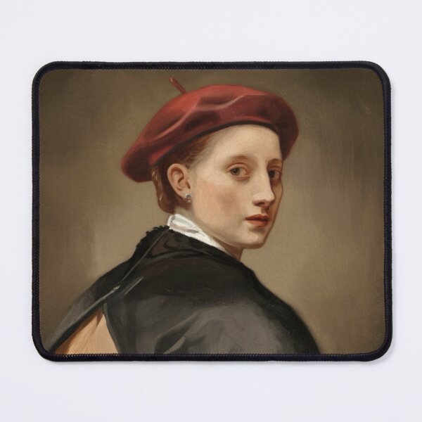 Item preview, Elegant Over-the-Shoulder Portrait - French Red Beret Art designed and sold by CARRAANN.