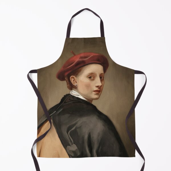 Item preview, Elegant Over-the-Shoulder Portrait - French Red Beret Art designed and sold by CARRAANN.