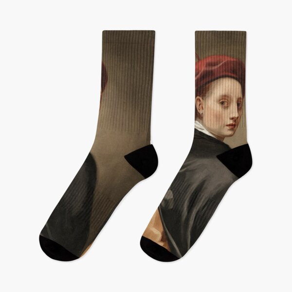 Item preview, Elegant Over-the-Shoulder Portrait - French Red Beret Art designed and sold by CARRAANN.