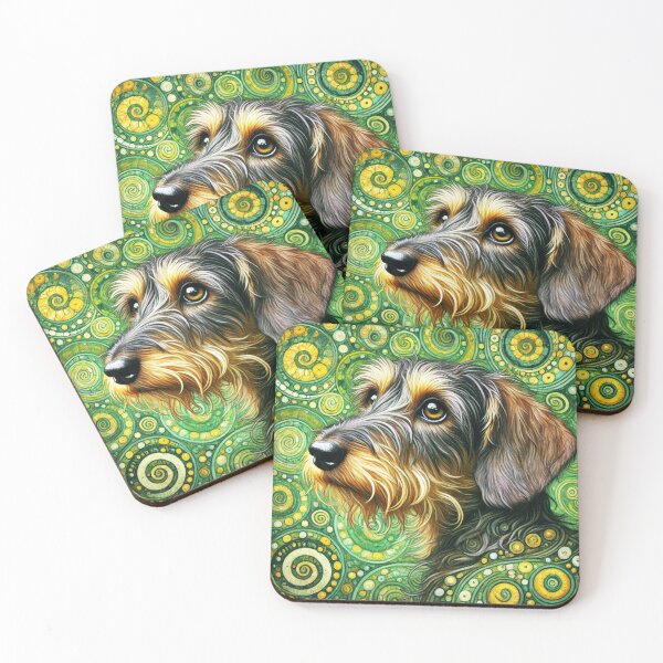 Item preview, Wire Hair Dachshund on Green designed and sold by HarmonyandSage.