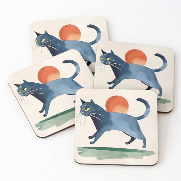 Item preview, Cute black cat animal watercolor aesthetic cool art designed and sold by anrecat.