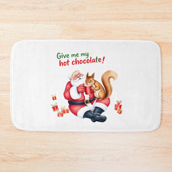 Item preview, Give Me My Hot Chocolate! Santa Claus and the Thieving Squirrel in a Funny Christmas Scene - Christmas - Red and Green - For T-shirt, Hoodie, Mug and More designed and sold by MUGpro.