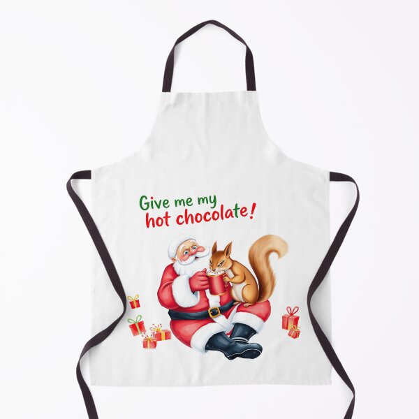 Item preview, Give Me My Hot Chocolate! Santa Claus and the Thieving Squirrel in a Funny Christmas Scene - Christmas - Red and Green - For T-shirt, Hoodie, Mug and More designed and sold by MUGpro.