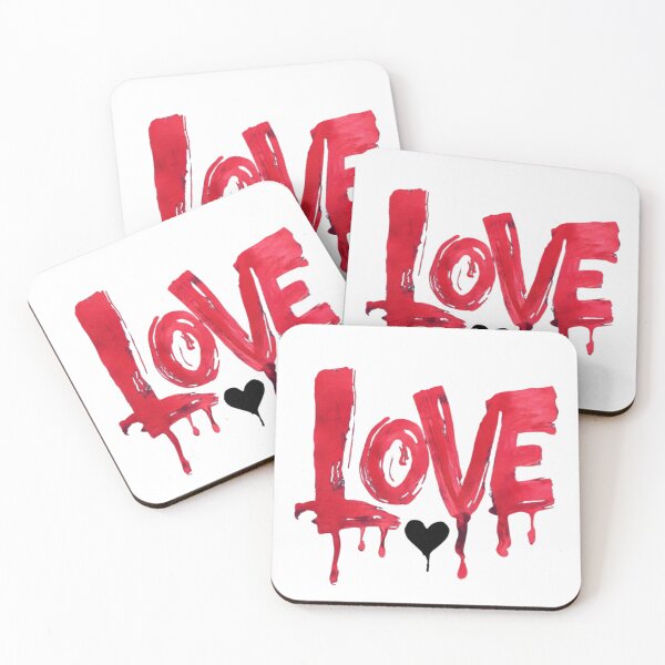Item preview, "Hand-Painted Love Design with Dripping Red Letters for Creative Projects" designed and sold by IINSPIRA.