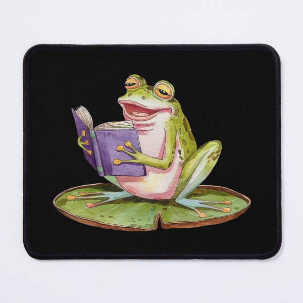 Item preview, Funny Frog Reading a Book on a Lily Pad - Whimsical Animal Illustration designed and sold by love3617.