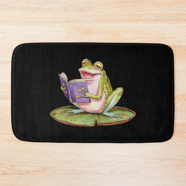 Item preview, Funny Frog Reading a Book on a Lily Pad - Whimsical Animal Illustration designed and sold by love3617.