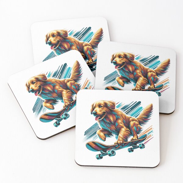 Item preview, Skateboarding Golden Retriever designed and sold by maistendencias.