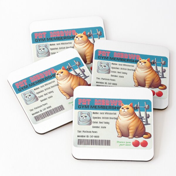 Item preview, Silly Fake Gym Membership Card - FAT MEOWS Jack Whiskerton designed and sold by nikkolaus.