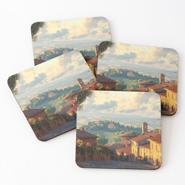 Item preview, Tuscany Montepulciano Streets at Sunset Golden Glow designed and sold by daila70.