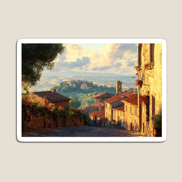 Artikelvorschau, Toskana, Montepulciano, Straßen im goldenen Schein des Sonnenuntergangs entworfen und verkauft von daila70.