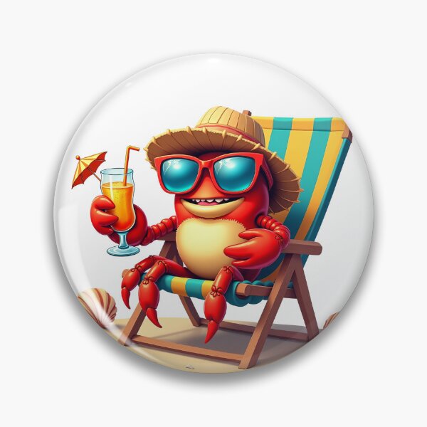 Item preview, Relaxing Crab on the Beach with drink designed and sold by Bulwshop.