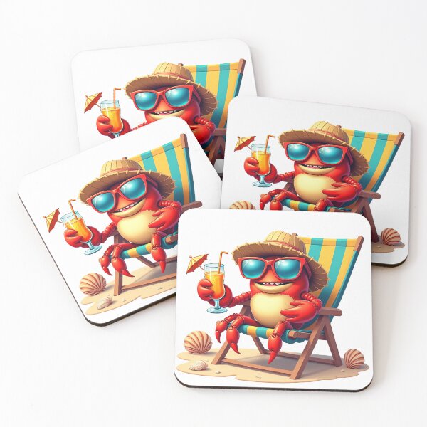 Item preview, Relaxing Crab on the Beach with drink designed and sold by Bulwshop.