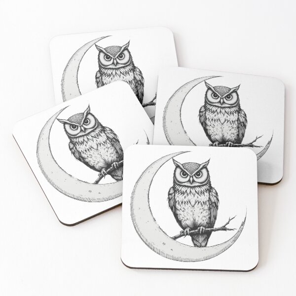 Item preview, Owl with the Moon designed and sold by RebelPaintBrush.