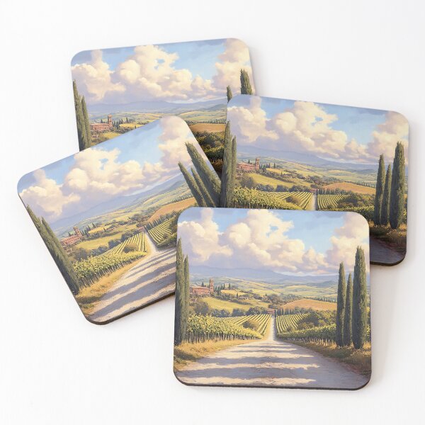 Item preview, Panoramic Tuscan Road with Views of Rolling Hills and Vineyards designed and sold by daila70.