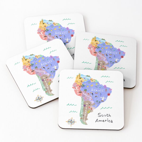 Item preview, Map of South America designed and sold by HemasDesignLab.
