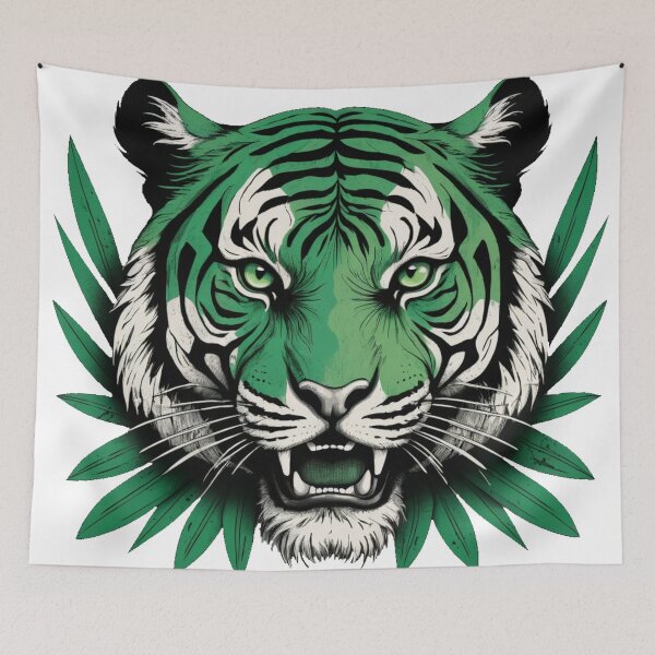 Item preview, Green Botanical Tiger designed and sold by RebelPaintBrush.