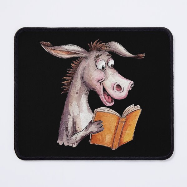 Item preview, Happy Donkey Reading a Book - Playful Animal Artwork - For Donkey Lovers designed and sold by love3617.