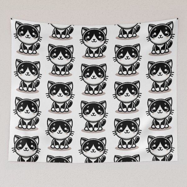 Item preview, Little black and white cat -8 designed and sold by Sen-Design.