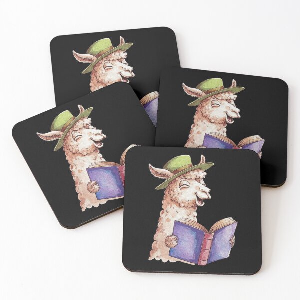 Item preview, Smiling Llama Reading a Book - Whimsical Animal Illustration - For Llama Lovers designed and sold by love3617.