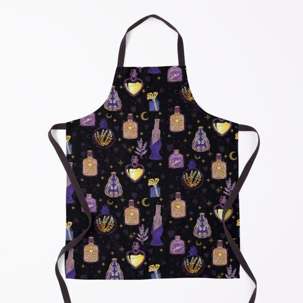 Item preview, Linocut Apothecary Love Potions Purple and Gold designed and sold by eeszarek.