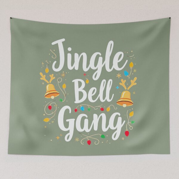 Item preview, Jingle Bell Gang: Christmas Family Teamwork - Bells and Christmas Lights Glowing in Dark Background - Christmas Lovers designed and sold by MUGpro.
