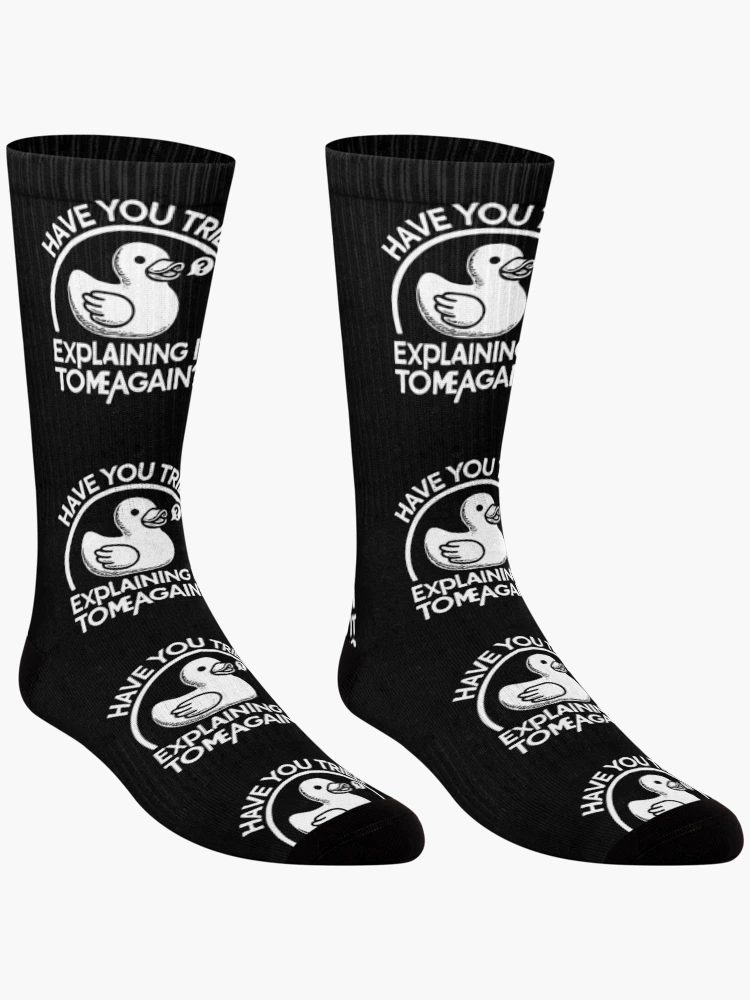 Thumbnail 3 of 5, Socks, Rubberduck Debugging: Coding Humor for Programmers designed and sold by bearification.