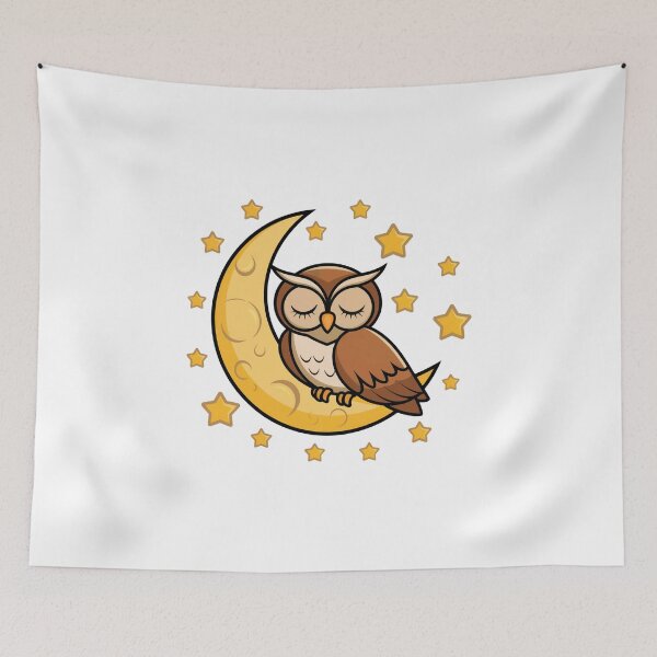 Item preview, owl sleep on the moon designed and sold by jkrphoto.