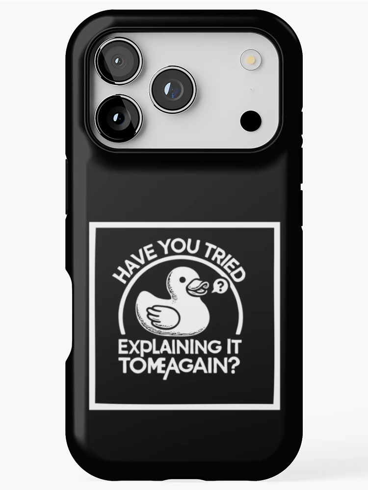 Thumbnail 1 of 4, iPhone Case, Rubberduck Debugging: Coding Humor for Programmers designed and sold by bearification.
