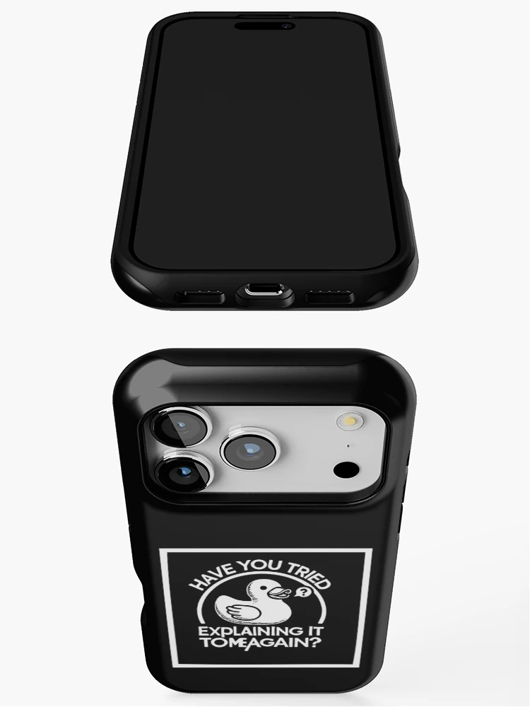 Thumbnail 3 of 4, iPhone Case, Rubberduck Debugging: Coding Humor for Programmers designed and sold by bearification.