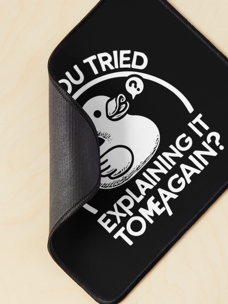 Thumbnail 2 of 5, Mouse Pad, Rubberduck Debugging: Coding Humor for Programmers designed and sold by bearification.
