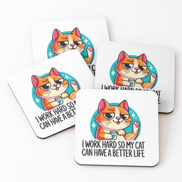Item preview, Cat Working Hard Sticker designed and sold by Artticadesigns.