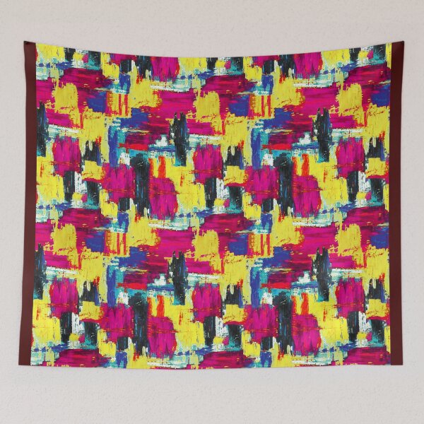 Item preview, Brush strokes artistic magenta yellow designed and sold by Alessandro Remo Mazzoni Remotextiles.