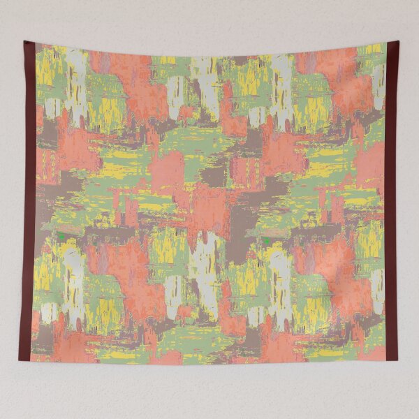 Item preview, Brush strokes artistic pink green sage designed and sold by Alessandro Remo Mazzoni Remotextiles.