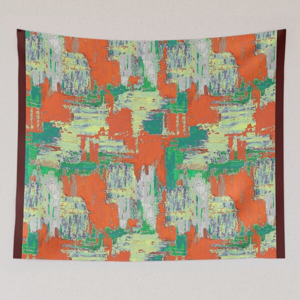 Item preview,  Brush strokes artistic red green designed and sold by Alessandro Remo Mazzoni Remotextiles.