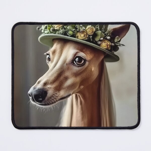 Item preview, Elegant Saluki in a Floral Hat - Whimsical Dog Portrait Art designed and sold by dkl4u.