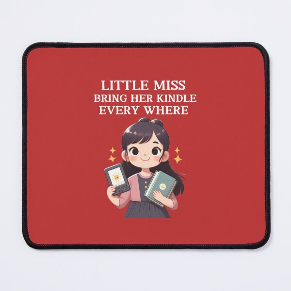 Item preview, Kindle Shirt little miss brings her kindle everywhere Unique Design for Book Lovers. designed and sold by TrebdoraCrafts.