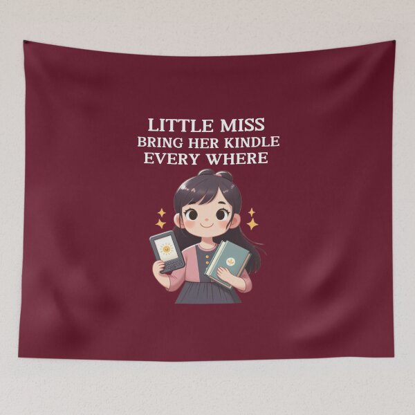 Item preview, Kindle Shirt little miss brings her kindle everywhere Unique Design for Book Lovers. designed and sold by TrebdoraCrafts.