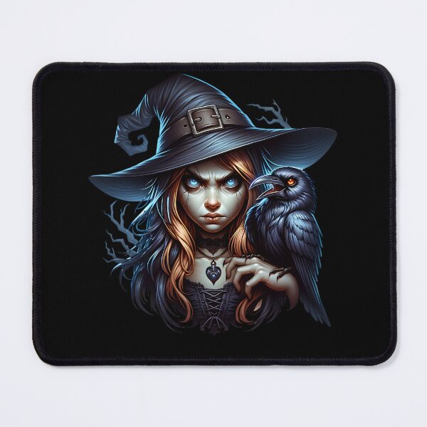 Item preview, A witch with a raven in her hand. designed and sold by ReneMM.