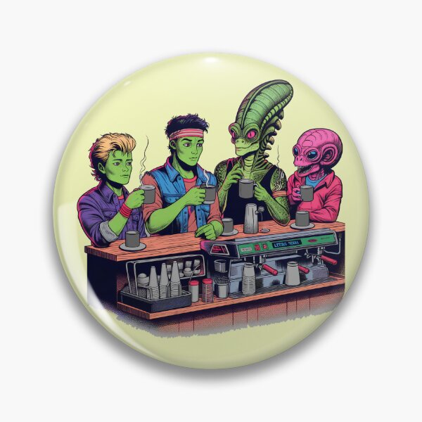Item preview, Retro Cafe Gathering of Alien Friends designed and sold by NoNoNomad.