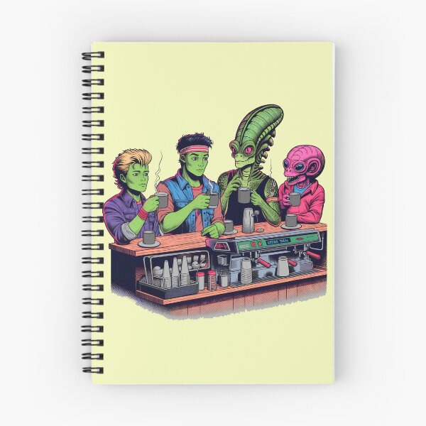 Item preview, Retro Cafe Gathering of Alien Friends designed and sold by NoNoNomad.