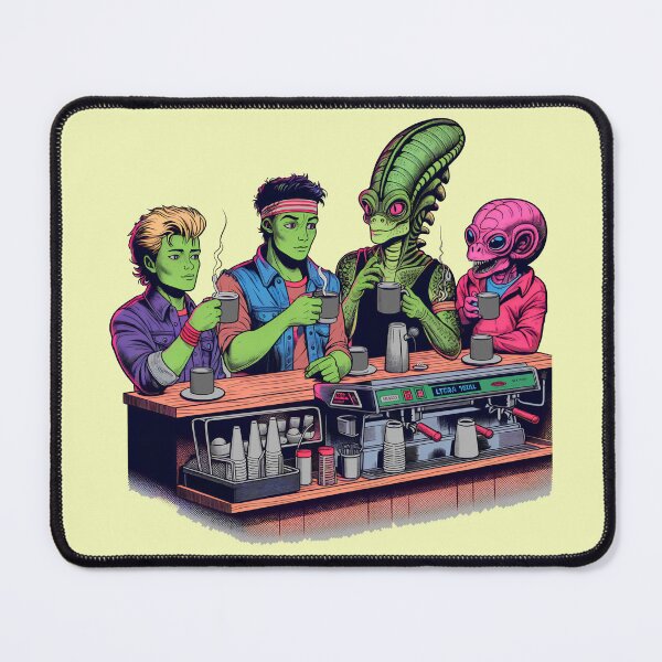 Item preview, Retro Cafe Gathering of Alien Friends designed and sold by NoNoNomad.