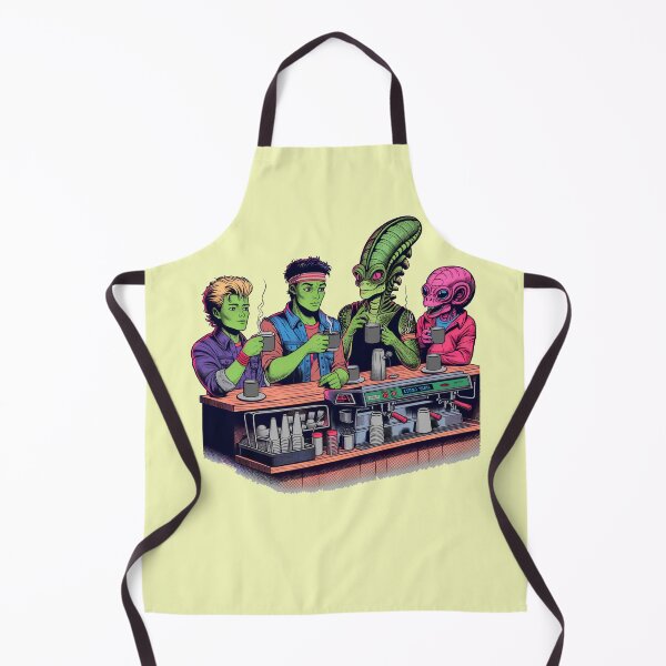 Item preview, Retro Cafe Gathering of Alien Friends designed and sold by NoNoNomad.